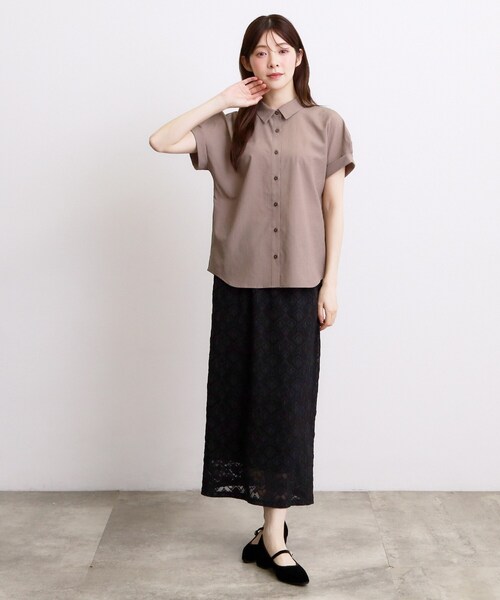 grove(グローブ)の「ドルマンシャツブラウス(シャツ/ブラウス・レディース・ダークグリーン/ブラック/ブラウン系その他・02/03/04/05)」の16枚目の写真