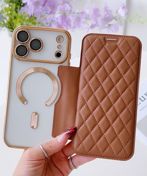 Fun & Daily（ファンアンドデイリー）の「Magsafe対応 Flap iPhone 17 Pro ProMax Cace / アイフォンケース（スマホケース/カバー・レディース・グレー/ブラウン/ブラック/パープル・iPhone 17 Pro Max/iPhone 17/iPhone 17 Pro）」の3枚目の写真