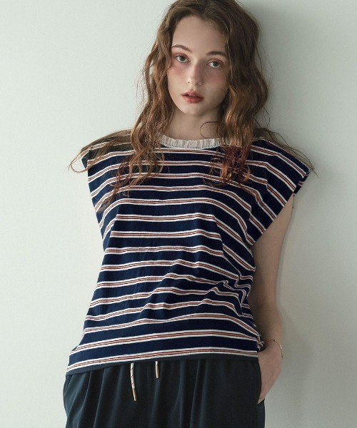 DONOBAN（ドノバン）の「パワーショルダーボータートップス（タンクトップ・レディース・ネイビー/ブラウン/グレー・ONE SIZE）」の3枚目の写真