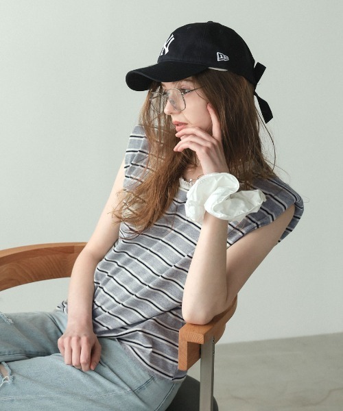 DONOBAN（ドノバン）の「パワーショルダーボータートップス（タンクトップ・レディース・ネイビー/ブラウン/グレー・ONE SIZE）」の4枚目の写真