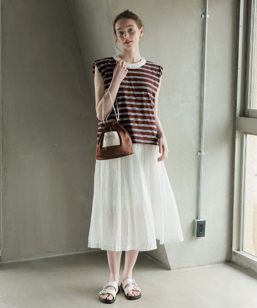 DONOBAN（ドノバン）の「パワーショルダーボータートップス（タンクトップ・レディース・ネイビー/ブラウン/グレー・ONE SIZE）」の9枚目の写真