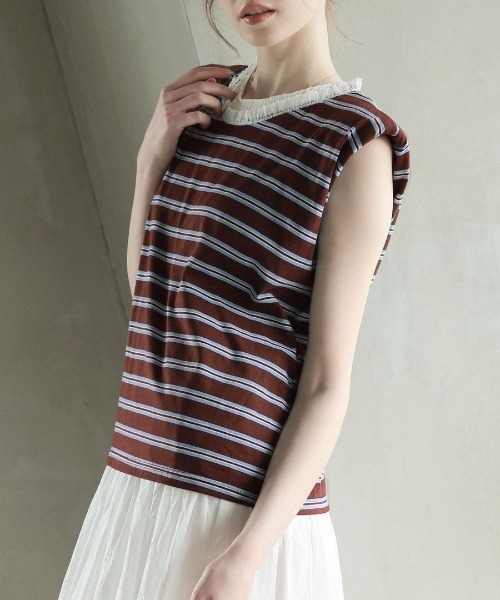 DONOBAN（ドノバン）の「パワーショルダーボータートップス（タンクトップ・レディース・ネイビー/ブラウン/グレー・ONE SIZE）」の11枚目の写真