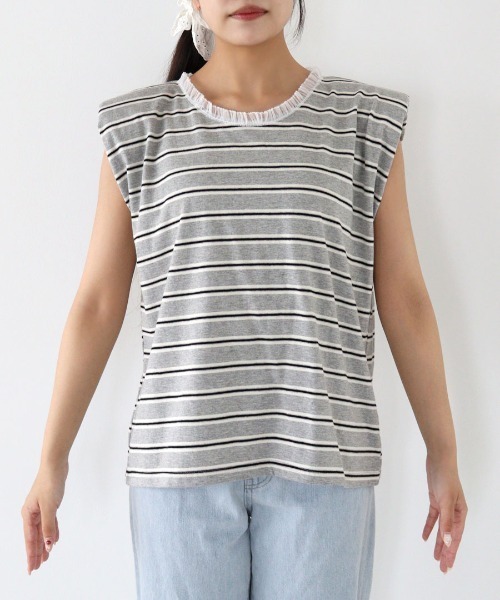 DONOBAN（ドノバン）の「パワーショルダーボータートップス（タンクトップ・レディース・ネイビー/ブラウン/グレー・ONE SIZE）」の20枚目の写真