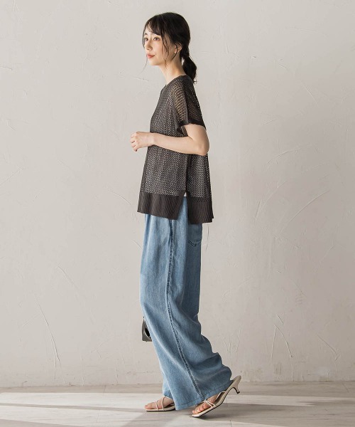 Droite lautreamont(ドロワットロートレアモン)の「【WEB限定】メッシュベスト×天竺タンクセット(ニット/セーター・レディース・パープル/ブラック/オフホワイト・M)」の10枚目の写真