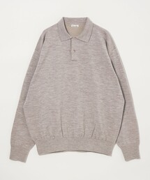 <Steven Alan> メランジ ウール オープン ニット 2B ポロシャツ