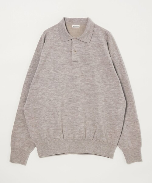 Steven Alan（スティーブンアラン）の「＜Steven Alan＞ メランジ ウール オープン ニット 2B ポロシャツ（ニット/セーター・メンズ・ブラック/ナチュラル/モカ・XL/L/M/S）」の3枚目の写真
