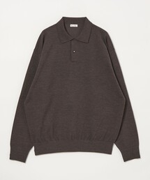 <Steven Alan> メランジ ウール オープン ニット 2B ポロシャツ