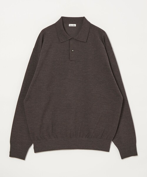 Steven Alan（スティーブンアラン）の「＜Steven Alan＞ メランジ ウール オープン ニット 2B ポロシャツ（ニット/セーター・メンズ・ブラック/ナチュラル/モカ・XL/L/M/S）」の2枚目の写真