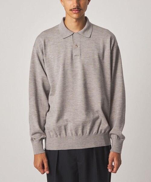 Steven Alan（スティーブンアラン）の「＜Steven Alan＞ メランジ ウール オープン ニット 2B ポロシャツ（ニット/セーター・メンズ・ブラック/ナチュラル/モカ・XL/L/M/S）」の4枚目の写真