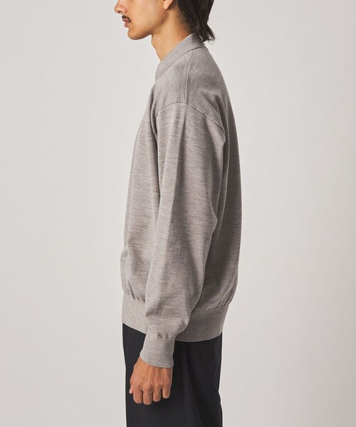 Steven Alan（スティーブンアラン）の「＜Steven Alan＞ メランジ ウール オープン ニット 2B ポロシャツ（ニット/セーター・メンズ・ブラック/ナチュラル/モカ・XL/L/M/S）」の5枚目の写真