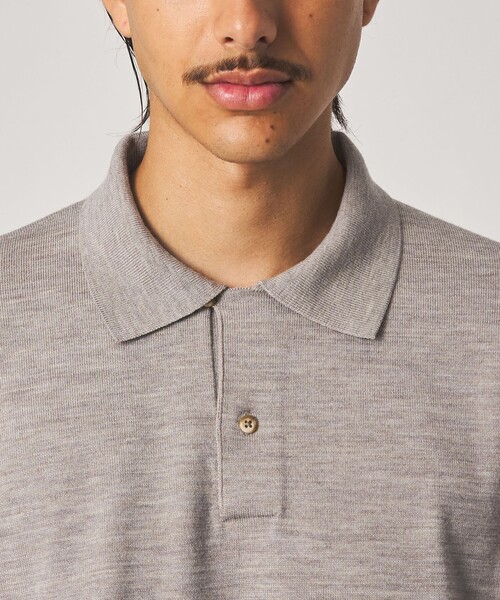 Steven Alan（スティーブンアラン）の「＜Steven Alan＞ メランジ ウール オープン ニット 2B ポロシャツ（ニット/セーター・メンズ・ブラック/ナチュラル/モカ・XL/L/M/S）」の7枚目の写真