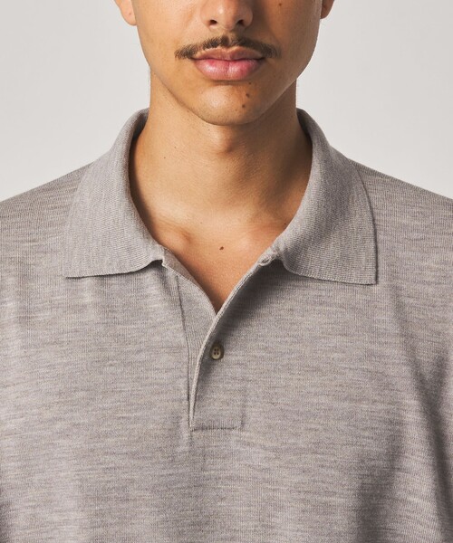 Steven Alan（スティーブンアラン）の「＜Steven Alan＞ メランジ ウール オープン ニット 2B ポロシャツ（ニット/セーター・メンズ・ブラック/ナチュラル/モカ・XL/L/M/S）」の8枚目の写真