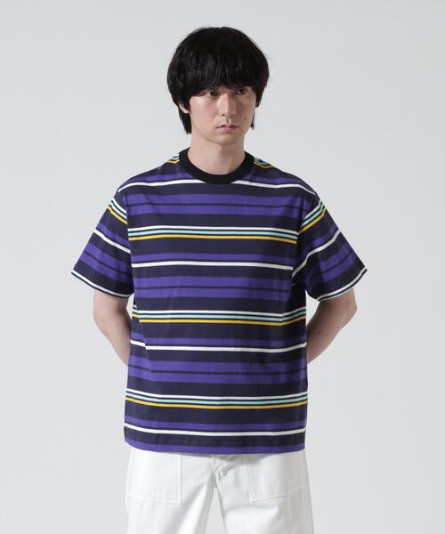 The Make Happy Studio（ザメイクハッピーストゥディオ）の「The Make Happy Studio/ザメイクハッピーストゥディオ/BORDER CREWNECK TEE（Tシャツ/カットソー・メンズ・ブラウン/ネイビー・L/XL/M）」の2枚目の写真
