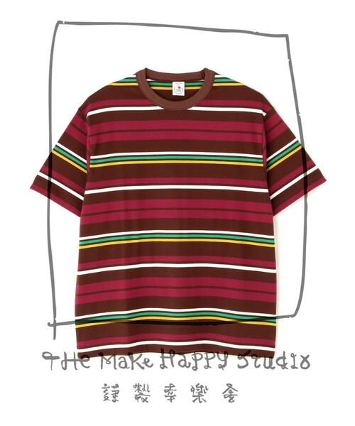 The Make Happy Studio（ザメイクハッピーストゥディオ）の「The Make Happy Studio/ザメイクハッピーストゥディオ/BORDER CREWNECK TEE（Tシャツ/カットソー・メンズ・ブラウン/ネイビー・L/XL/M）」の11枚目の写真