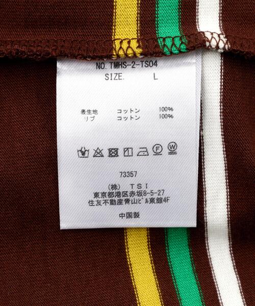 The Make Happy Studio（ザメイクハッピーストゥディオ）の「The Make Happy Studio/ザメイクハッピーストゥディオ/BORDER CREWNECK TEE（Tシャツ/カットソー・メンズ・ブラウン/ネイビー・L/XL/M）」の7枚目の写真