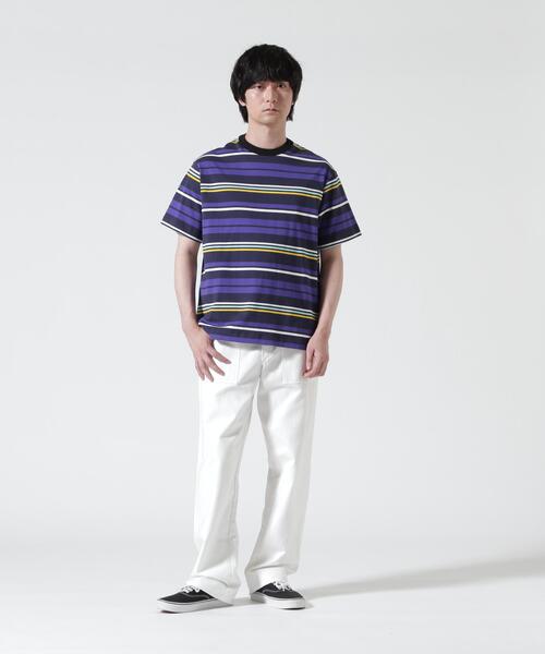 The Make Happy Studio（ザメイクハッピーストゥディオ）の「The Make Happy Studio/ザメイクハッピーストゥディオ/BORDER CREWNECK TEE（Tシャツ/カットソー・メンズ・ブラウン/ネイビー・L/XL/M）」の6枚目の写真