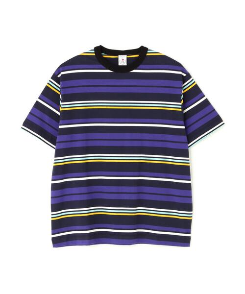 The Make Happy Studio（ザメイクハッピーストゥディオ）の「The Make Happy Studio/ザメイクハッピーストゥディオ/BORDER CREWNECK TEE（Tシャツ/カットソー・メンズ・ブラウン/ネイビー・L/XL/M）」の4枚目の写真