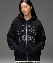 LOGO PATCH AND STITCH ZIP UP SWEAT HOODIE