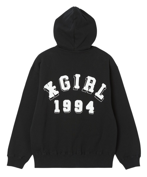 X-girl(エックスガール)の「LOGO PATCH AND STITCH ZIP UP SWEAT HOODIE(パーカー・レディース・アッシュ/ブラック・M/S)」の11枚目の写真