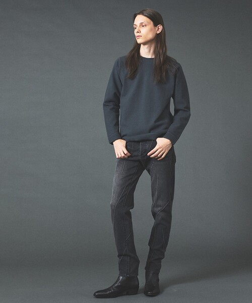 5351 POUR LES HOMMES(ゴーサンゴーイチプールオム)の「サーマルワッフル ロングスリーブ ニットT(ニット/セーター・メンズ・ブラック/グレー/ブルー・50/48/46/44)」の17枚目の写真
