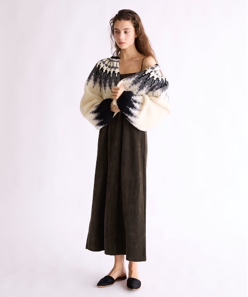 WALANCE(ワランス)の「COTTON VELOUR CAMSOLE DRESS(ワンピース・レディース・スミクロ/カーキ・FREE)」の14枚目の写真