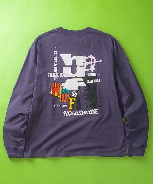 HUF(ハフ)の「CUT AND PASTE LS TEE(Tシャツ/カットソー・メンズ・ホワイト/ネイビー/ブラック・XL/L/M/S/XXL)」の3枚目の写真