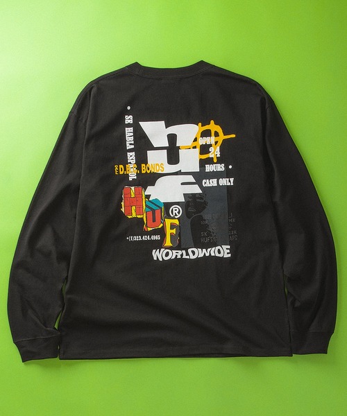 HUF(ハフ)の「CUT AND PASTE LS TEE(Tシャツ/カットソー・メンズ・ホワイト/ネイビー/ブラック・XL/L/M/S/XXL)」の2枚目の写真