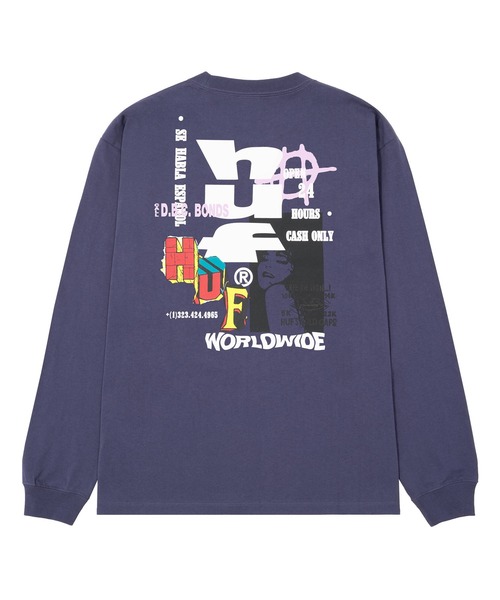 HUF(ハフ)の「CUT AND PASTE LS TEE(Tシャツ/カットソー・メンズ・ホワイト/ネイビー/ブラック・XL/L/M/S/XXL)」の8枚目の写真