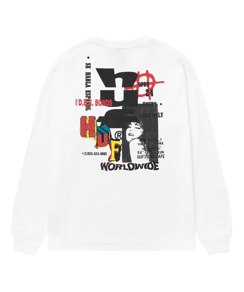 HUF(ハフ)の「CUT AND PASTE LS TEE(Tシャツ/カットソー・メンズ・ホワイト/ネイビー/ブラック・XL/L/M/S/XXL)」の4枚目の写真