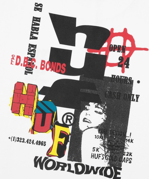 HUF(ハフ)の「CUT AND PASTE LS TEE(Tシャツ/カットソー・メンズ・ホワイト/ネイビー/ブラック・XL/L/M/S/XXL)」の19枚目の写真