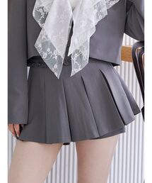 CALNAMUR | タックプリーツレイヤードミニパンツ(スカート)