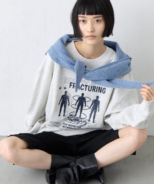 CIAOPANIC TYPY(チャオパニックティピー)の「ヒューマングラフィック裏毛スウェット(スウェット・レディース・ネイビー/グレー/ベージュ・MEDIUM/LARGE)」の2枚目の写真