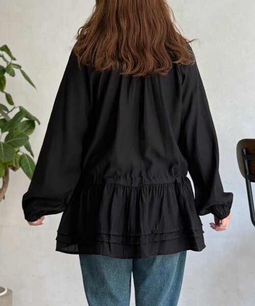 CPCM(シーピーシーエム)の「【WEB限定】ネックフリル長袖ブラウス(シャツ/ブラウス・レディース・イエロー/ブラック/ホワイト・FREE)」の6枚目の写真