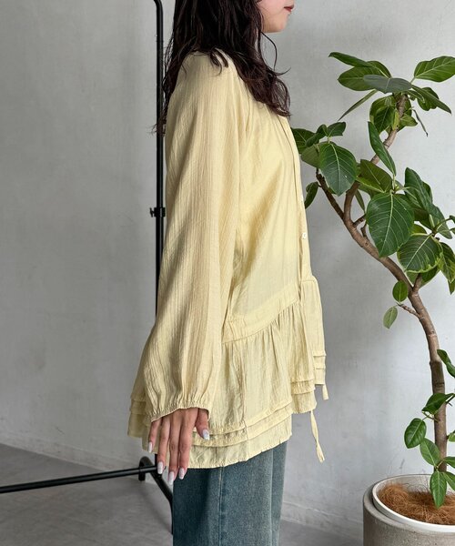 CPCM(シーピーシーエム)の「【WEB限定】ネックフリル長袖ブラウス(シャツ/ブラウス・レディース・イエロー/ブラック/ホワイト・FREE)」の8枚目の写真
