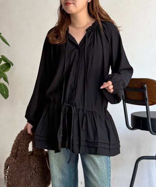 CPCM(シーピーシーエム)の「【WEB限定】ネックフリル長袖ブラウス(シャツ/ブラウス・レディース・イエロー/ブラック/ホワイト・FREE)」の18枚目の写真