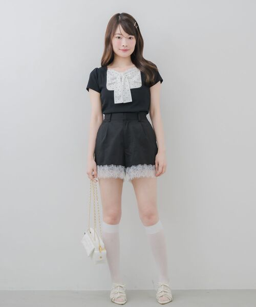 ems excite(エムズエキサイト)の「BIGリボン切替Tシャツ(Tシャツ/カットソー・レディース・ブラック/ピンク/ブラウン・FREE)」の15枚目の写真