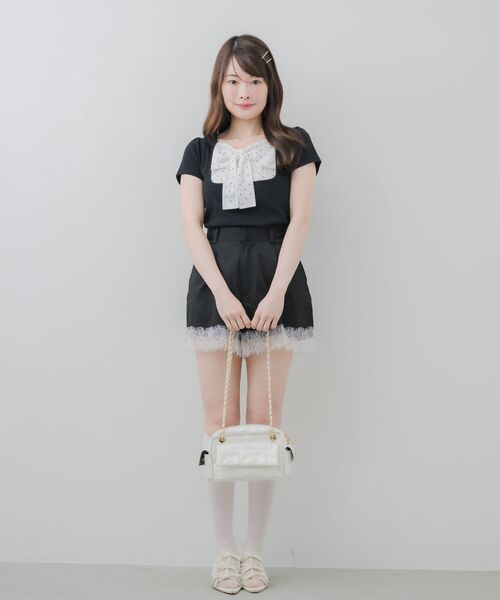 ems excite(エムズエキサイト)の「BIGリボン切替Tシャツ(Tシャツ/カットソー・レディース・ブラック/ピンク/ブラウン・FREE)」の16枚目の写真