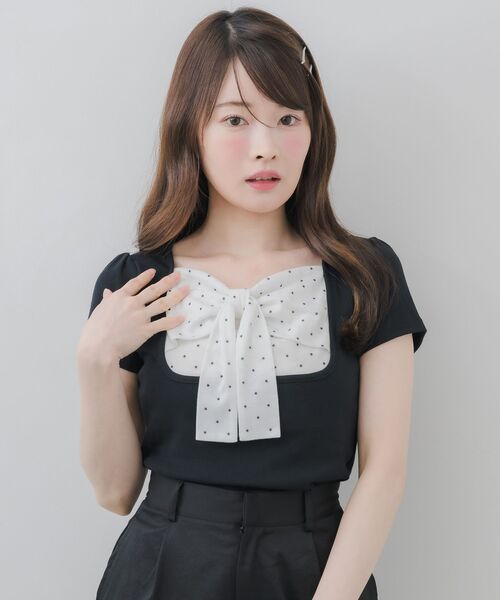 ems excite(エムズエキサイト)の「BIGリボン切替Tシャツ(Tシャツ/カットソー・レディース・ブラック/ピンク/ブラウン・FREE)」の18枚目の写真