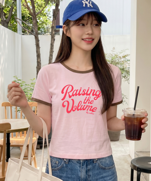 ADHOC(アドホック)の「レディース 英文アートワーク リンガーTシャツ (ピンク) (HC5STA9)(Tシャツ/カットソー・レディース・その他・FREE)」の1枚目の写真