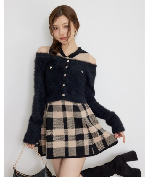 rienda(リエンダ)の「【AW先行アイテム】カーデセットフードミニニットワンピース 秋服 冬服(ワンピース・レディース・ホワイト系その他2/ブルー系その他/ベージュ系その他・FREE)」の2枚目の写真