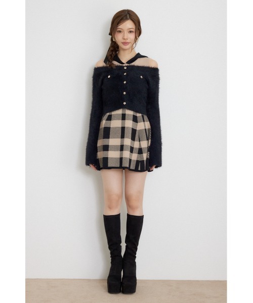 rienda(リエンダ)の「【AW先行アイテム】カーデセットフードミニニットワンピース 秋服 冬服(ワンピース・レディース・ホワイト系その他2/ブルー系その他/ベージュ系その他・FREE)」の4枚目の写真
