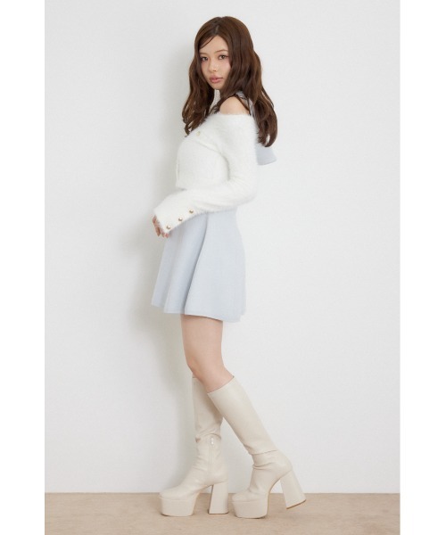 rienda(リエンダ)の「【AW先行アイテム】カーデセットフードミニニットワンピース 秋服 冬服(ワンピース・レディース・ホワイト系その他2/ブルー系その他/ベージュ系その他・FREE)」の6枚目の写真