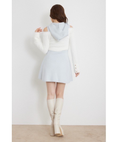 rienda(リエンダ)の「【AW先行アイテム】カーデセットフードミニニットワンピース 秋服 冬服(ワンピース・レディース・ホワイト系その他2/ブルー系その他/ベージュ系その他・FREE)」の7枚目の写真