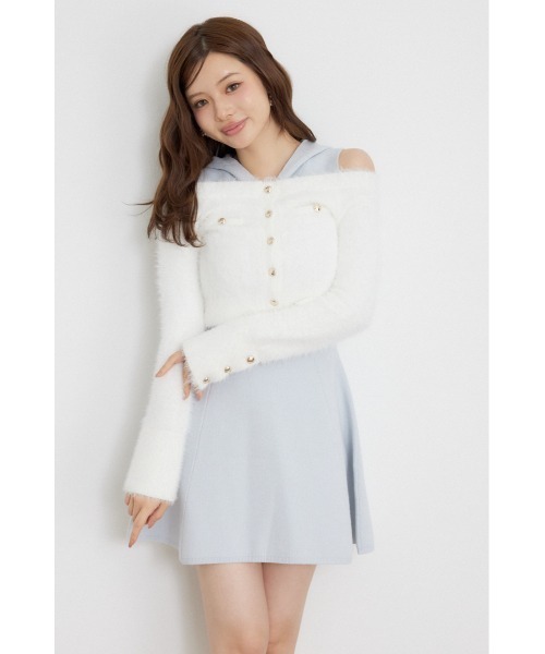 rienda(リエンダ)の「【AW先行アイテム】カーデセットフードミニニットワンピース 秋服 冬服(ワンピース・レディース・ホワイト系その他2/ブルー系その他/ベージュ系その他・FREE)」の8枚目の写真