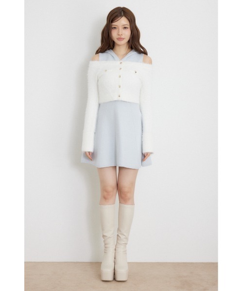 rienda(リエンダ)の「【AW先行アイテム】カーデセットフードミニニットワンピース 秋服 冬服(ワンピース・レディース・ホワイト系その他2/ブルー系その他/ベージュ系その他・FREE)」の11枚目の写真