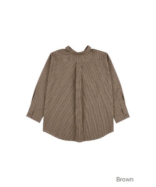 ALEXIA STAM(アリシアスタン)の「Relaxed Plaid Shirt /リラックスチェックシャツ(シャツ/ブラウス・レディース・ネイビー/グレー/ブラウン・FREE)」の18枚目の写真