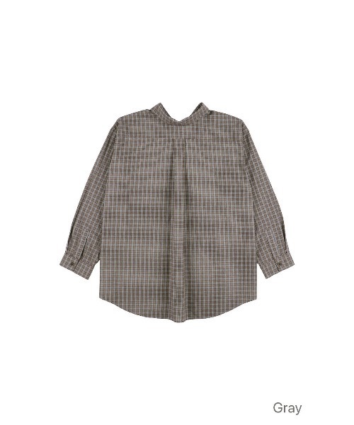 ALEXIA STAM(アリシアスタン)の「Relaxed Plaid Shirt /リラックスチェックシャツ(シャツ/ブラウス・レディース・ネイビー/グレー/ブラウン・FREE)」の14枚目の写真
