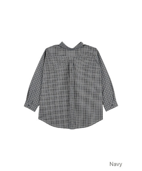 ALEXIA STAM(アリシアスタン)の「Relaxed Plaid Shirt /リラックスチェックシャツ(シャツ/ブラウス・レディース・ネイビー/グレー/ブラウン・FREE)」の22枚目の写真