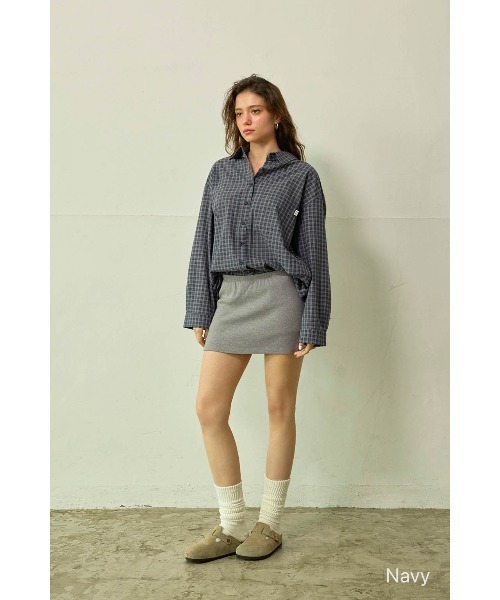 ALEXIA STAM(アリシアスタン)の「Relaxed Plaid Shirt /リラックスチェックシャツ(シャツ/ブラウス・レディース・ネイビー/グレー/ブラウン・FREE)」の12枚目の写真
