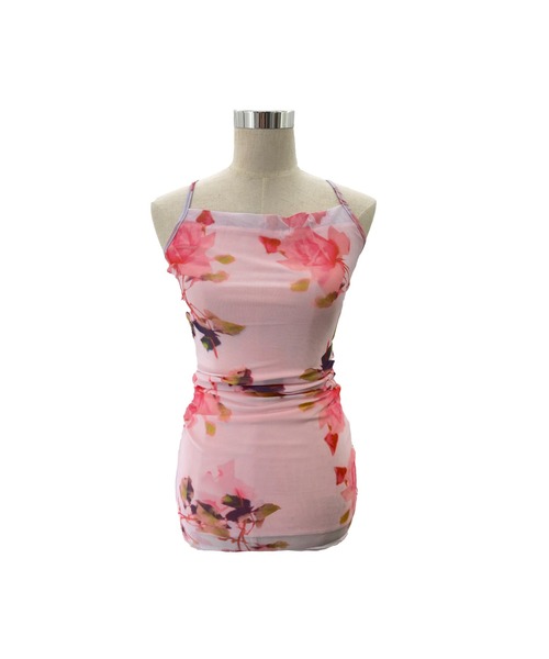 tinkerend（ティンカーエンド）の「【tinkerend × mzoixo】Floral Cami Mini Dress / フローラルキャミミニワンピース（ワンピース・レディース・ピンク・FREE）」の3枚目の写真